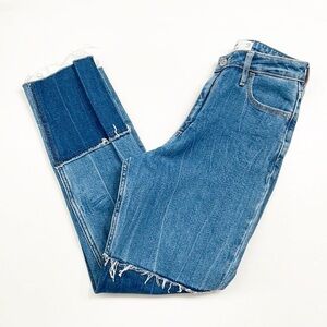 Hollister curvy high-rise mom patchwork denim jeans
